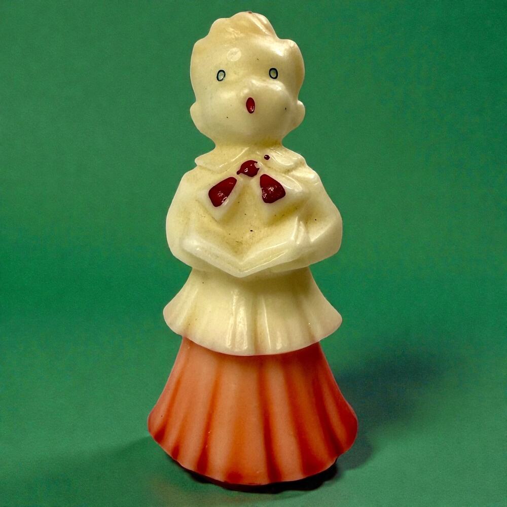 Gurley Candle Choir Boy Christmas Caroler Vintage 1950 Label Novelty 5.25" Unlit